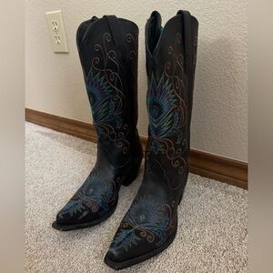 Tony Lama Black Leather Boots